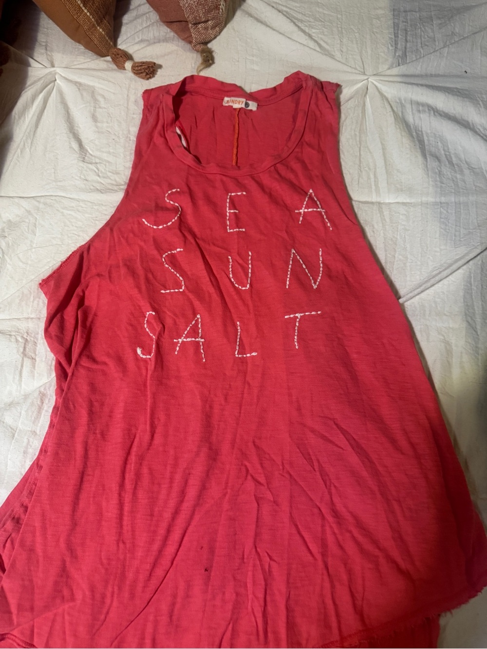 Sundry Coral Crewneck Tee